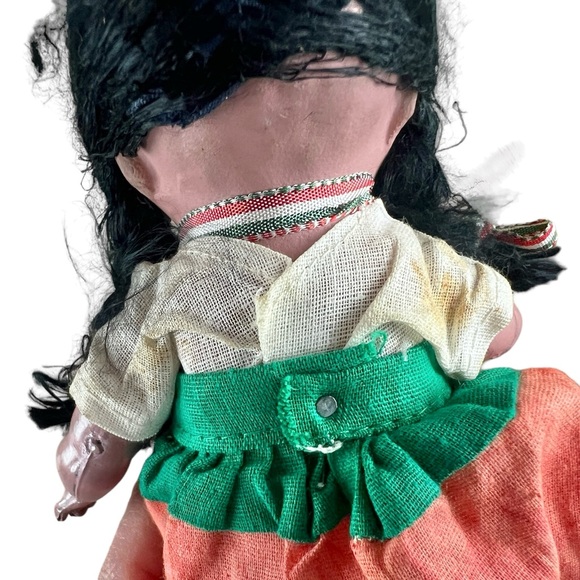 Mexican Dolls Pair in Traditional Costumes Vintage 1930s Ceramic 9" tall each - Picture 13 of 16
